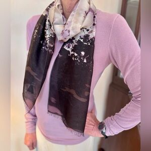 Talbots Purple Ombre Silk Scarf